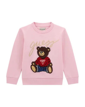 Bluza de trening din bumbac cu logo aplicat, Rosu/Maro/Roz pastel