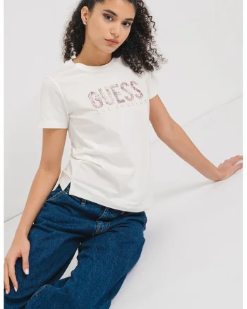 Tricou cu logo, Alb murdar