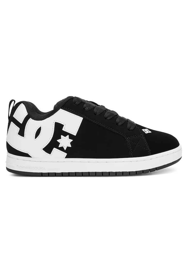 Adidasi barbati,  din piele naturala, negru cu logo alb,