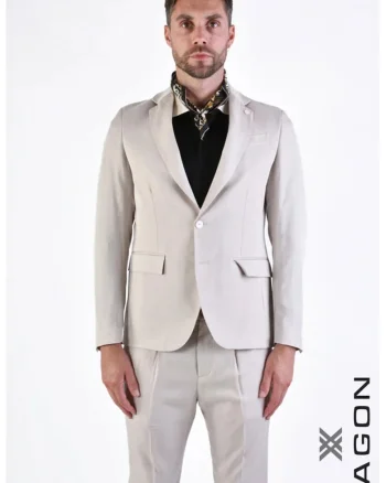 Sacou slim fit, cu inchidere la un singur rand de nasturi, Bej