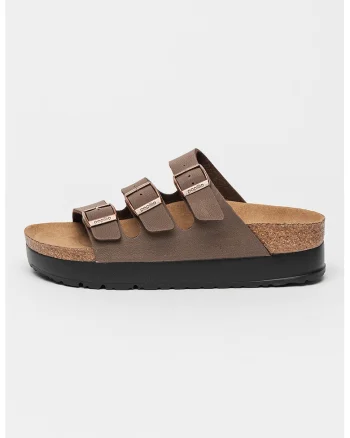 Papuci faltform de piele Florida III, Maro/Maro taupe