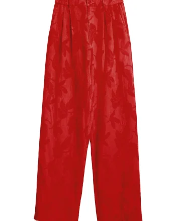 Pantaloni dama  25SWPW33, Bumbac/Viscoza, 46797, Rosu