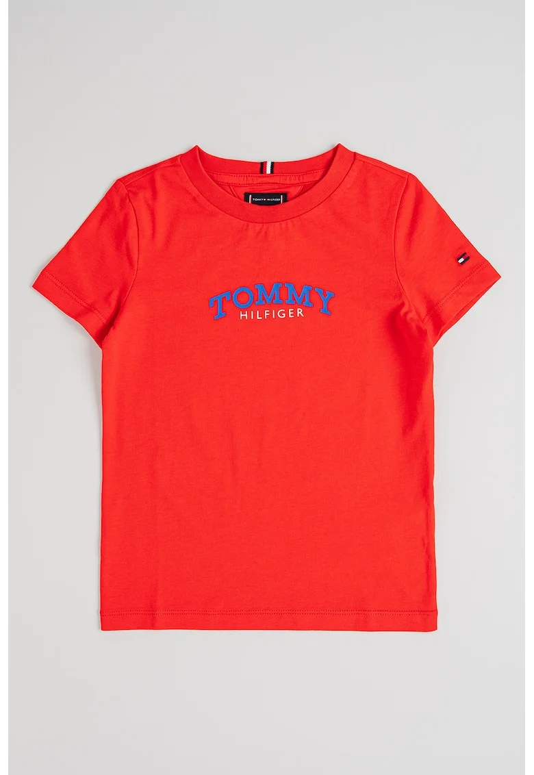 Tricou din bumbac cu imprimeu logo, Rosu vermillion