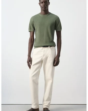 Tricou regular fit din amestec de bumbac, Verde padure