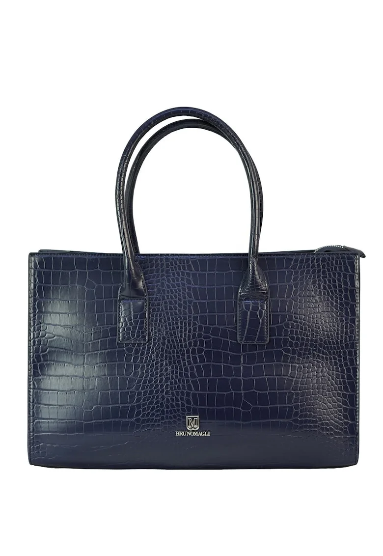 Geanta shopper de piele ecologica Dames, Albastru