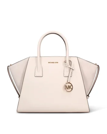 Geanta shopper de piele Solara Lux, Alb