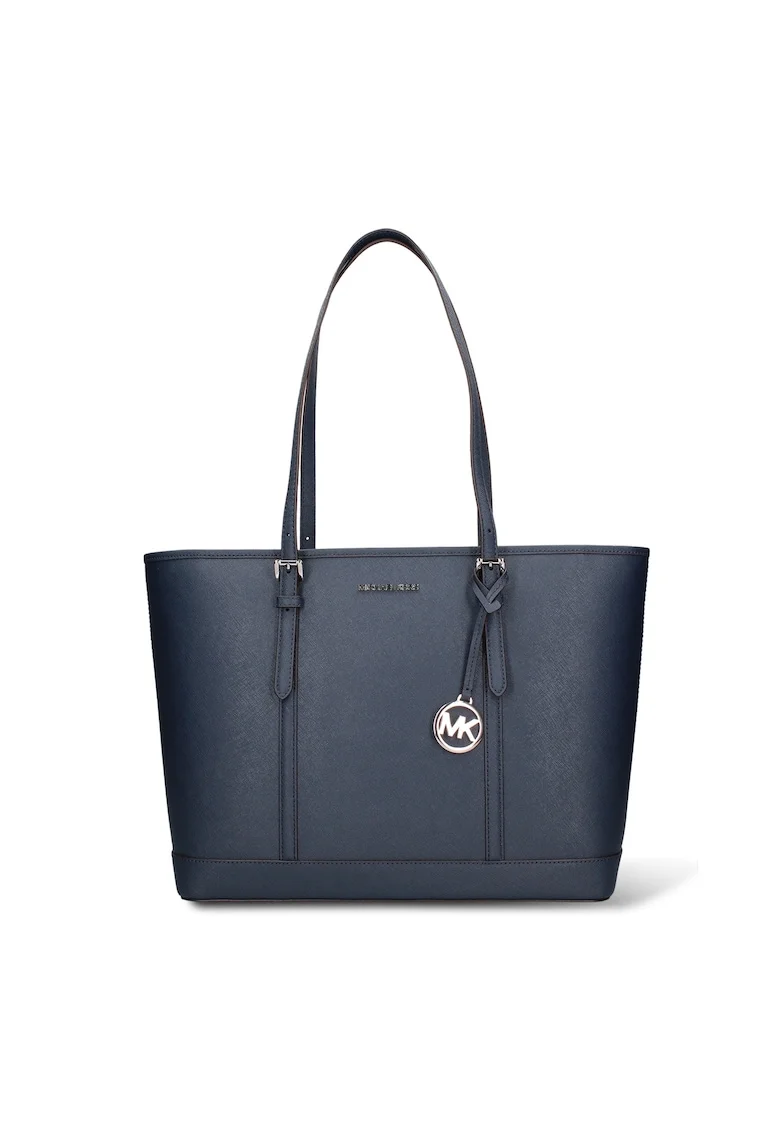Geanta shopper de piele Azelia Plus, Bleumarin