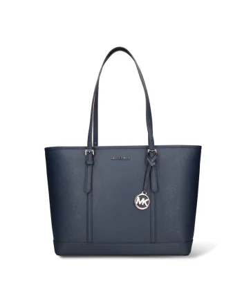 Geanta shopper de piele Azelia Plus, Bleumarin