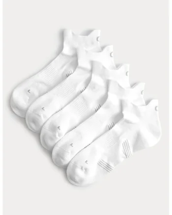 Set de sosete pana la glezna Cool & Fresh™ - 5 perechi, Alb optic