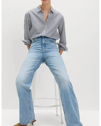 Blugi relaxed fit, Albastru pastel