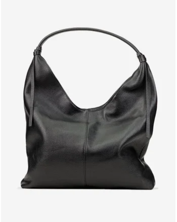 Geanta dama din piele texturata neagra