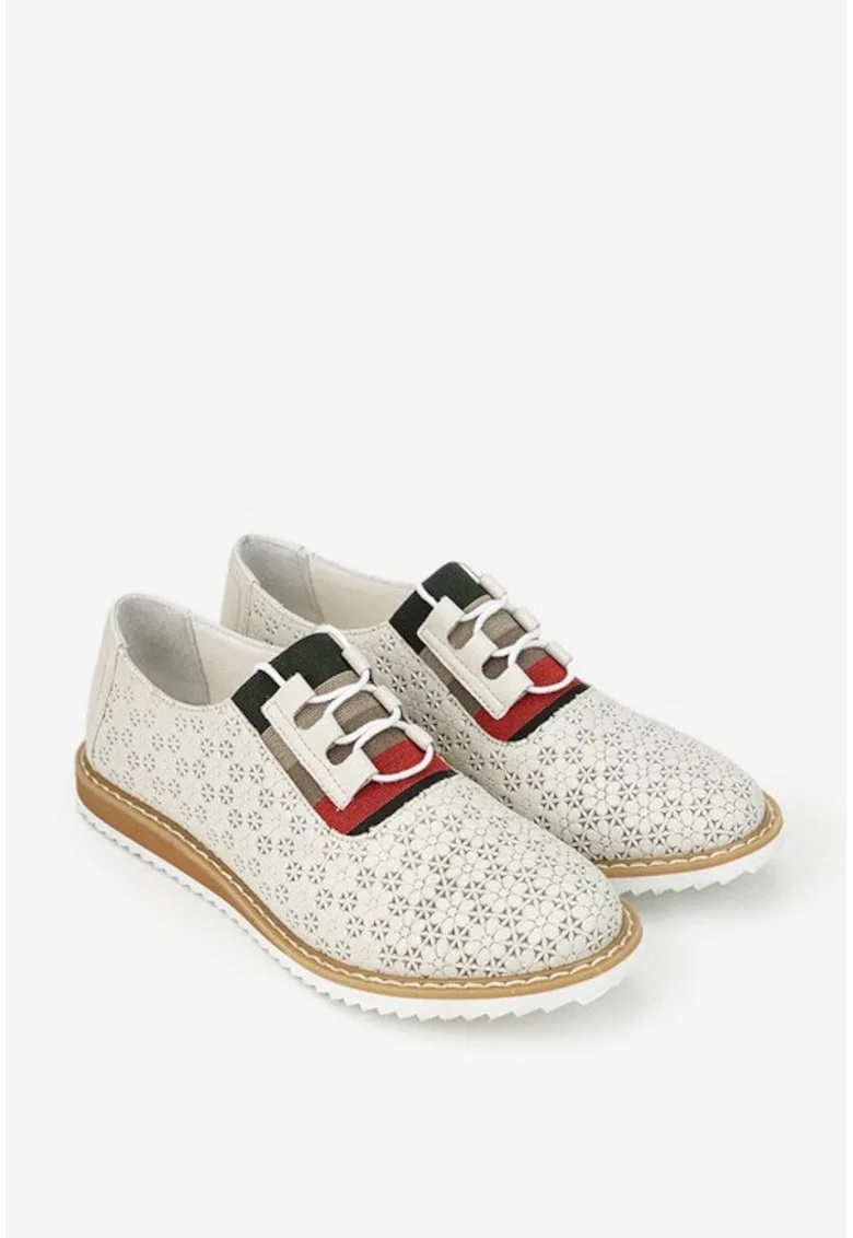 Pantofi dama bej deschis cu model si elastic