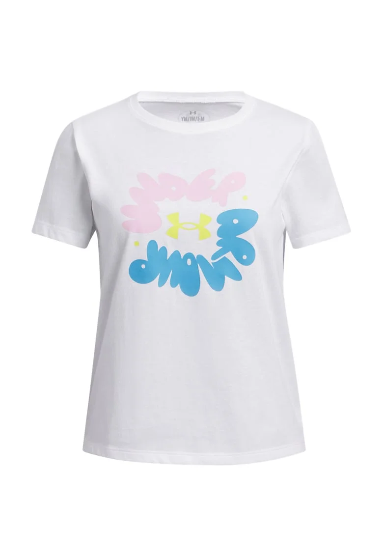 Tricou lejer cu logo Bubble, Albastru pastel/Roz pastel/Alb optic