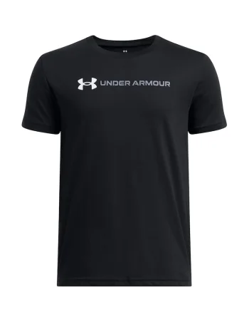 Tricou din amestec de bumbac cu imprimeu logo, Negru