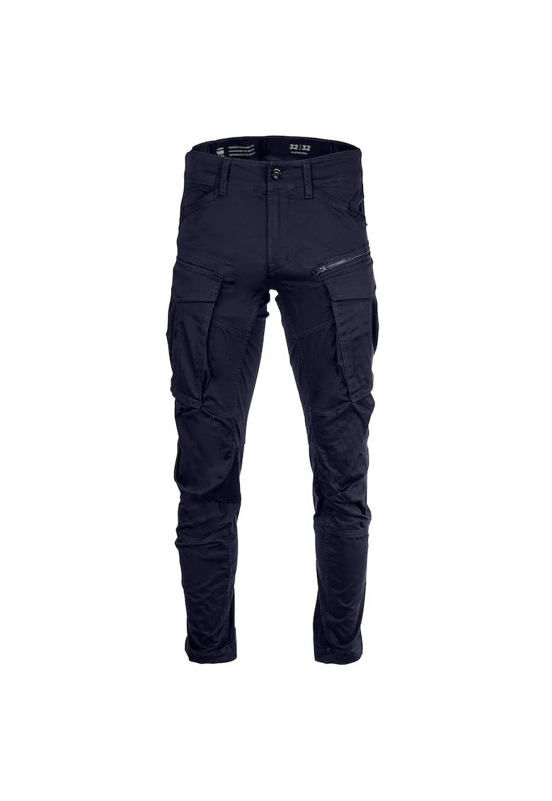 Pantaloni conici cargo Rovic, Albastru inchis