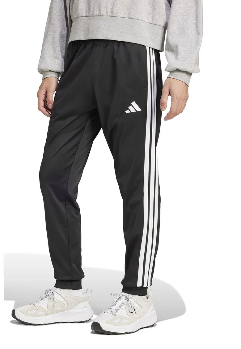 Pantaloni de trening cu buzunare laterale, Negru/Alb optic