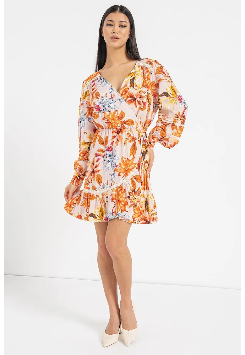 Rochie petrecuta din amestec de in, Portocaliu