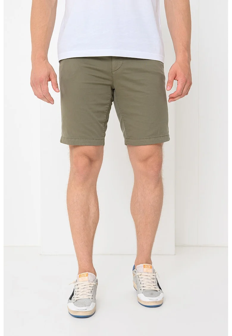 Pantaloni scurti chino slim fit, Verde sparanghel