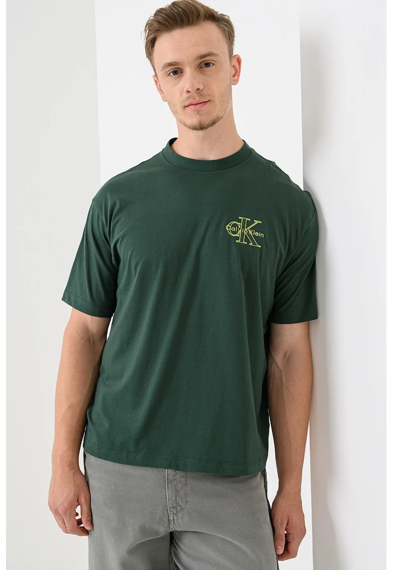Tricou cu logo, Verde inchis