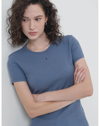 Tricou slim fit striat, Gri carbune