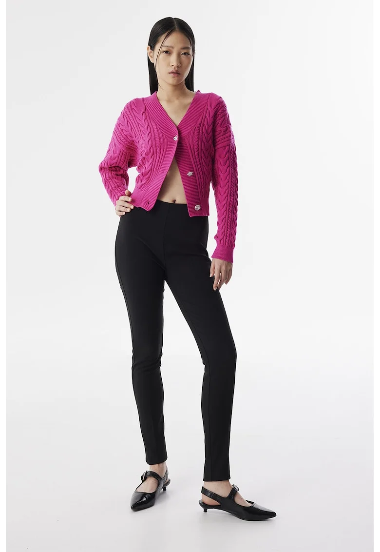 Pantaloni skinny cu talie inalta, Negru
