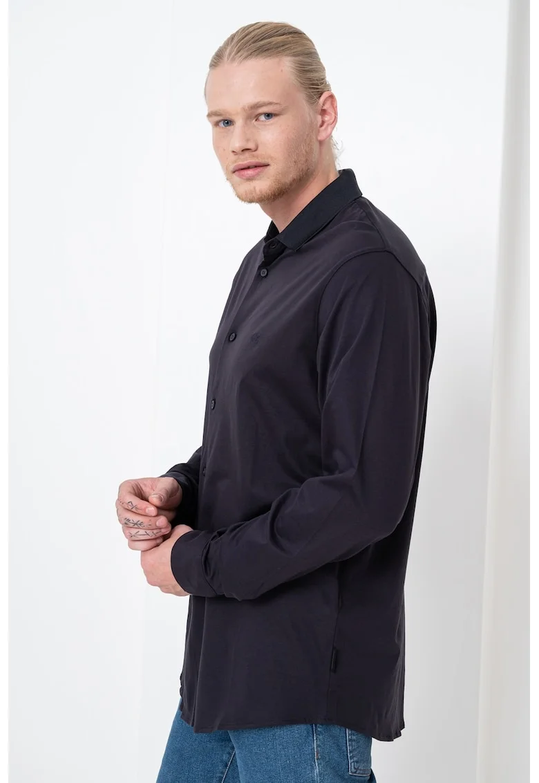 Camasa relaxed fit de bumbac, Gri antracit