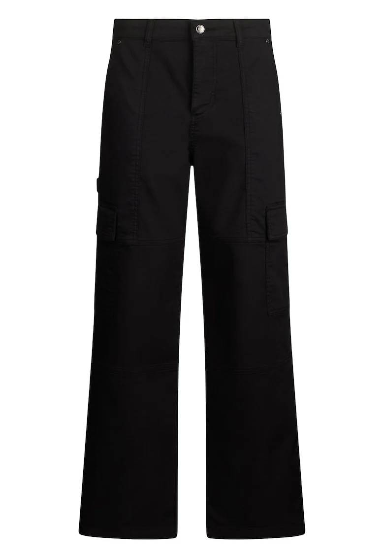 Pantaloni cargo cu croiala ampla, Negru