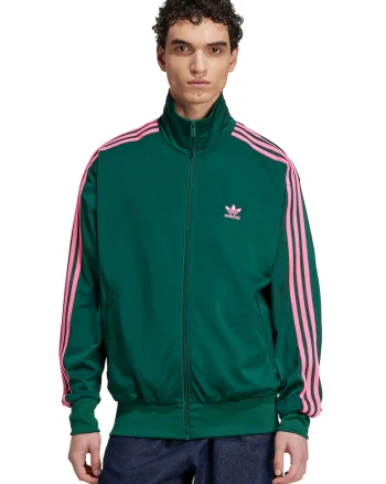 Bluza de trening cu fermoar si guler inalt Firebird, Roz/Albastru petrol