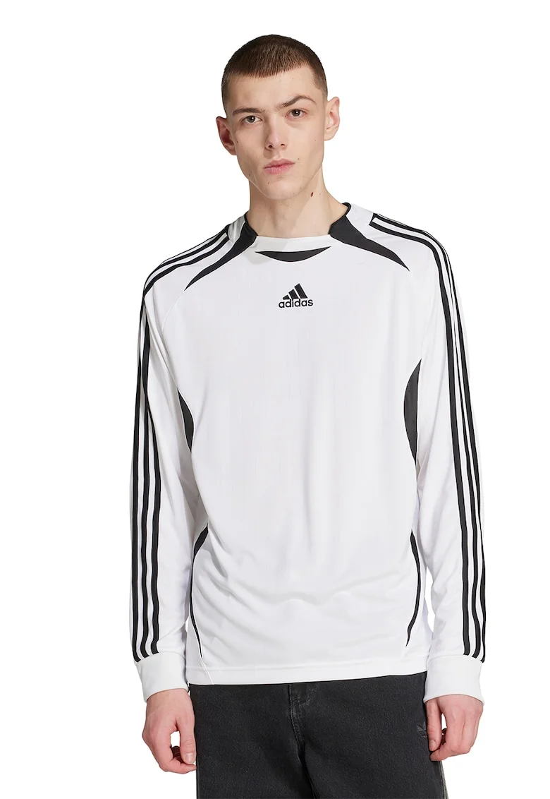 Bluza lejra cu garnituri contrastante, Negru stins/Alb optic