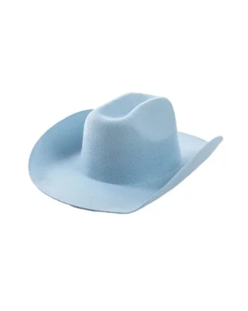 Palarie dama, bleu, din lana, stil cowboy, Malea,