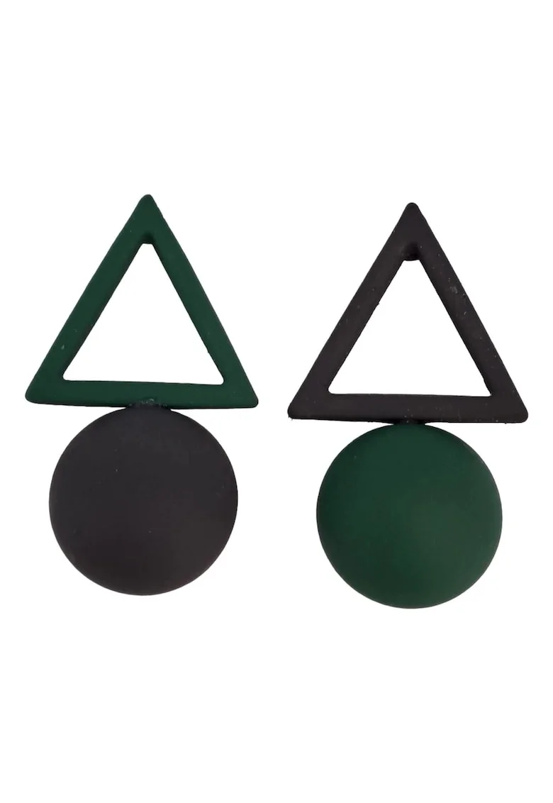 Cercei verzi, cu forma geometrice, Almina C8