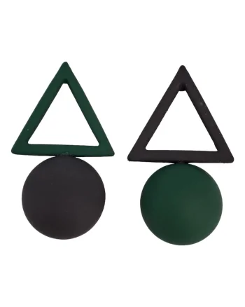 Cercei verzi, cu forma geometrice, Almina C8