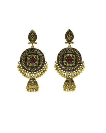 Cercei aurii, stil indian, cu clopotei, Solveg C14,