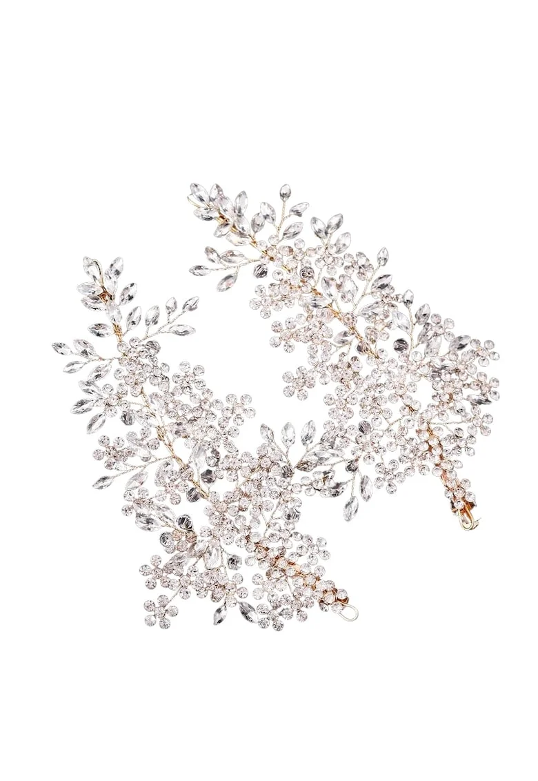 Set 2 accesorii de par, aurii, cu pietre, Mabel C3,