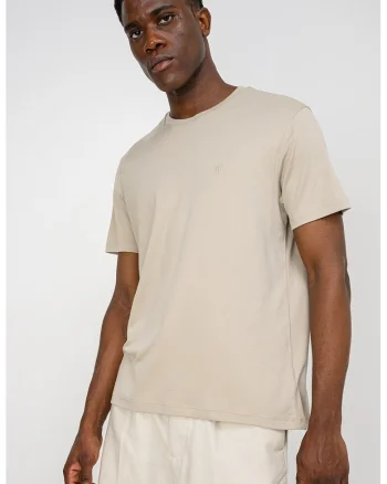 Tricou regular fit cu decolteu la baza gatului, Grej