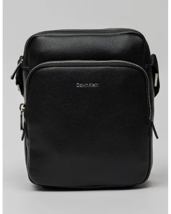 Geanta de piele ecologica Raised Pocket, Negru