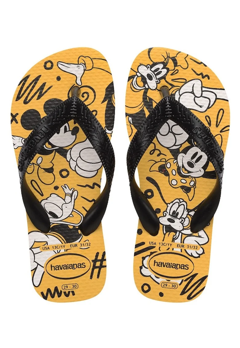 Papuci flip-flop cu bareta separatoare si model Disney