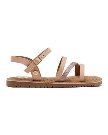 Sandale din piele cu barete multiple si garnituri din material sintetic, Roz