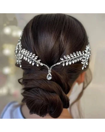 Accesoriu de par, argintiu, cu pietre, Indra C2