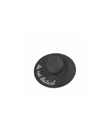 Palarie dama, neagra, de vara, mesaj Do Not Disturb, Thea,
