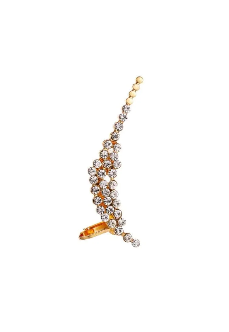 Cercel ear cuff, auriu, cu pietre, Margaux,