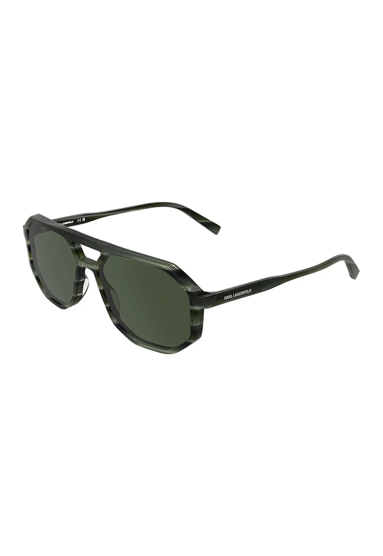 Ochelari de soare aviator cu lentile uni, Verde inchis