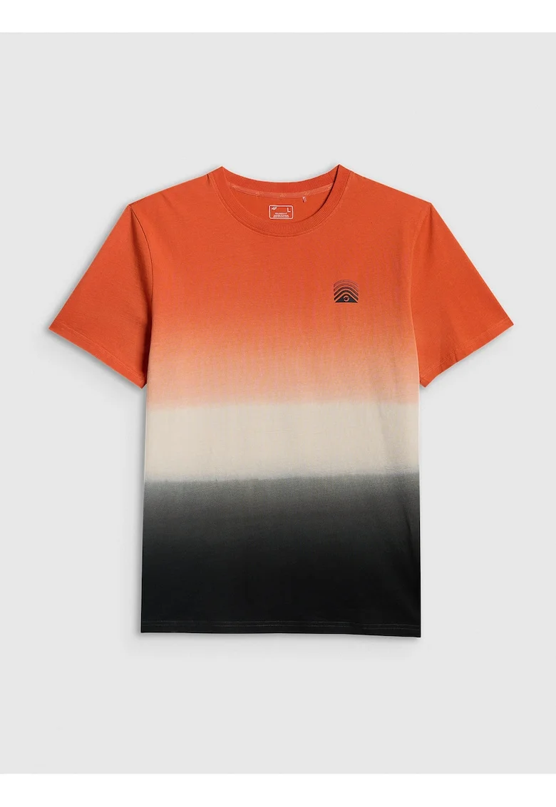 Tricou barbati  relaxed, imprimeu, portocaliu, Multicolor