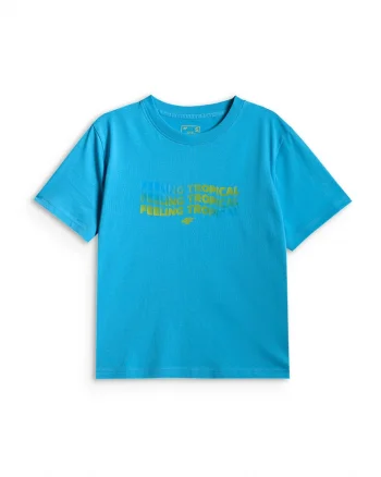 Tricou dama  boxy, bumbac, lejeritate, albastru