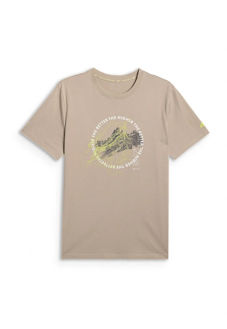 Tricou barbati  regular, bej, bumbac