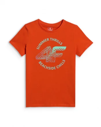 Tricou copii,  lejer, imprimeu, rosu, bumbac