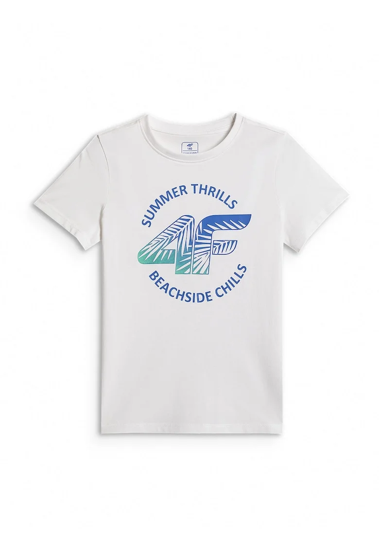 Tricou copii,  lejer, imprimeu, alb, bumbac