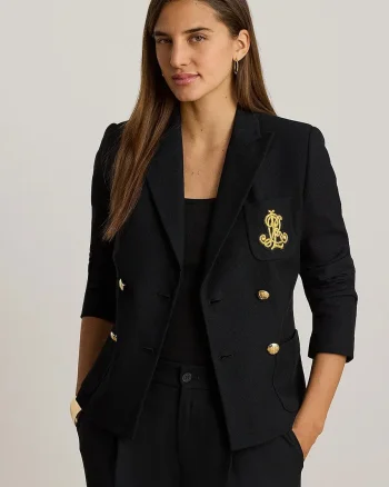 Lauren Ralph Lauren sacou cu două rânduri de nasturi din bumbac cu elastan