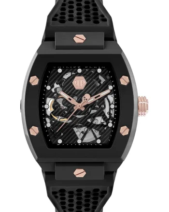Ceas quartz cu o curea din silicon, Negru