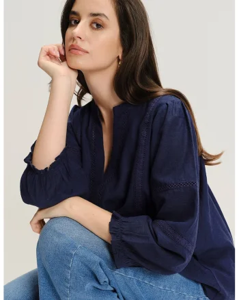 Bluza-tunica lejera, Bleumarin